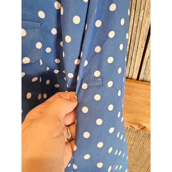 Bonworth size small polka dot blue white career causal button up ( oversized ) ^ - Picture 3 of 6